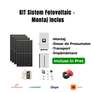 Sistem Fotovoltaic 6 kW Deye + Canadian Solar | Montaj Inclus